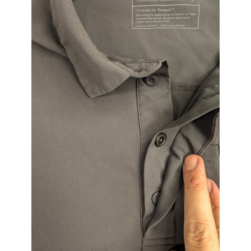 FIGS Technical Collection Polo Shirt Mens Small Gray‎ Short Sleeve - Picture 4 of 9
